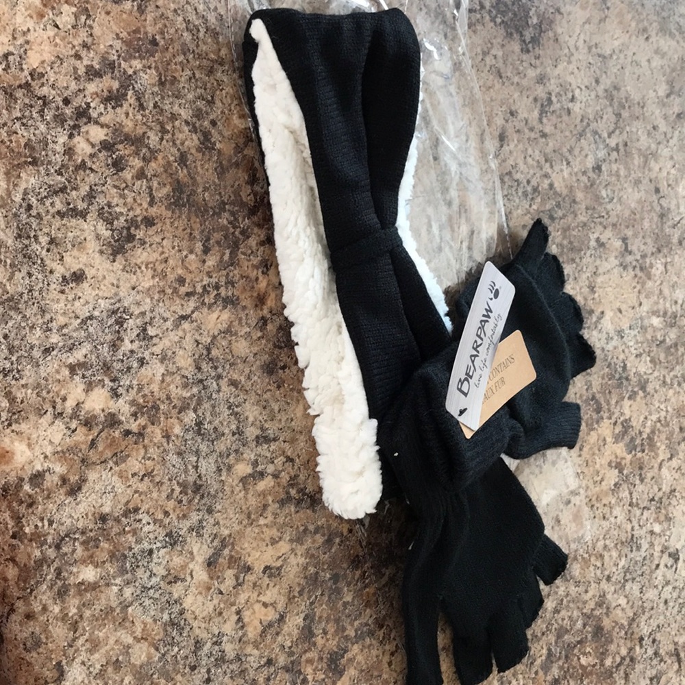 NWT Bearpaw headband and gloves